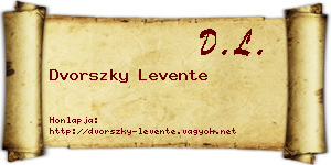 Dvorszky Levente névjegykártya